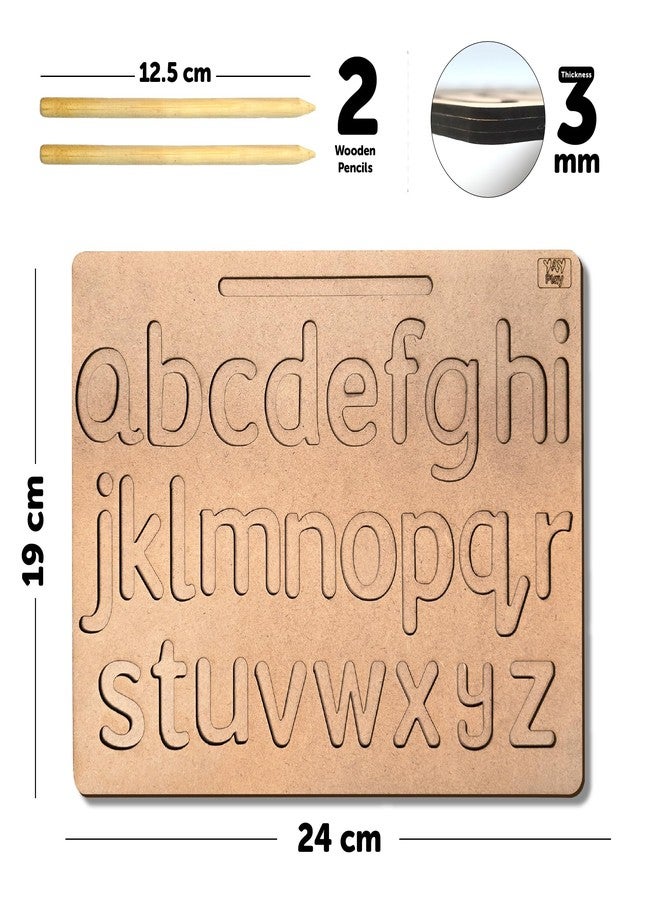YaYplay Wooden Tracing Board Educational Toy For Kids, Reading & Writing Board Toys For Kids, Double Sided Tracing Board English Alphabets Capital And Small, 2+ Years Old - Image 2